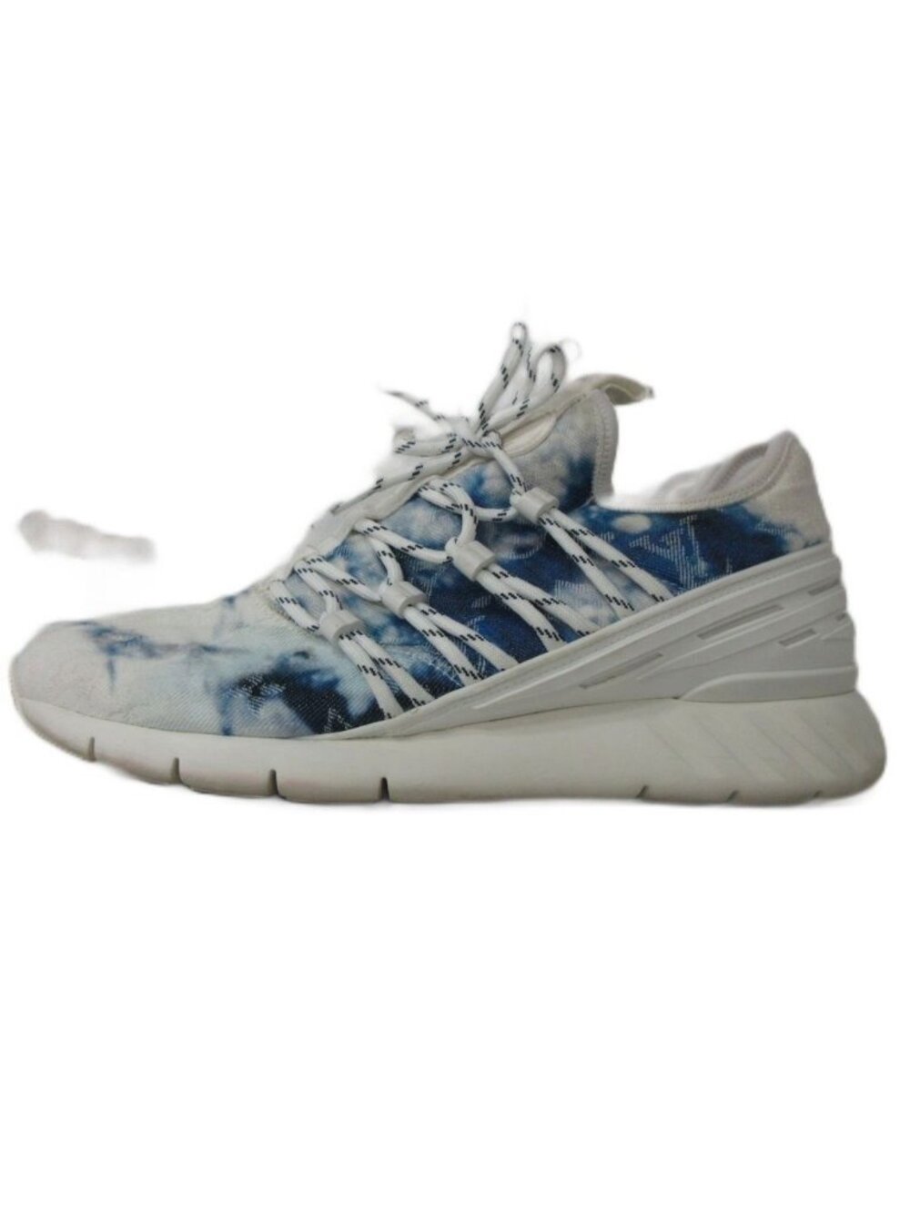 Louis Vuitton Fast Lane Line Sneakers Tie Dye Pattern Monogram White Blue 7
